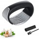 Garlic Press Rocker Set, Stainless Steel Garlic Mincer Crusher - Kitchen Gadgets Garlic Chopper, Silicone Peeler and Cleaning Brush