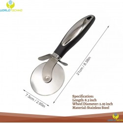 Pizza Cutter - Food Grade Stainless Steel Pizza Cutter Wheel - Pizza Slicer Cutter Wheel with Non-Slip Ergonomic Handle