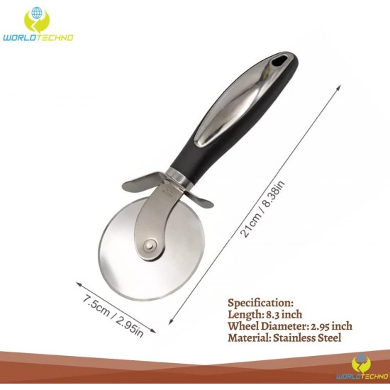 Pizza Cutter - Food Grade Stainless Steel Pizza Cutter Wheel - Pizza Slicer Cutter Wheel with Non-Slip Ergonomic Handle