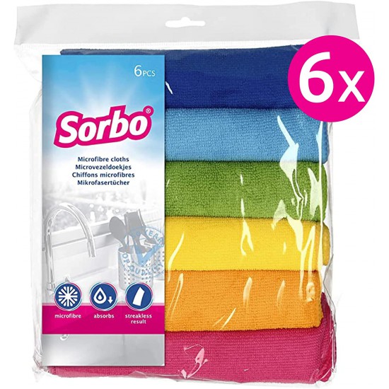 Pack of 6 Extra Large Microfibre Cleaning Cloths - Multipurpose Cleaning Towels - Streak-free, Super Absorbent and Washable Cloth Duster Suitable for Car Cleaning, House, Kitchen, Windows 